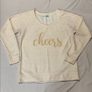 Maurices Ivory & Gold Cheers Sweater